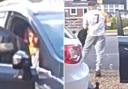 A woman had to come out of her house in the early hours of the morning to pull an alleged thief out of her car.