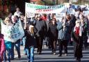 Protesters march against the Boorley Green development