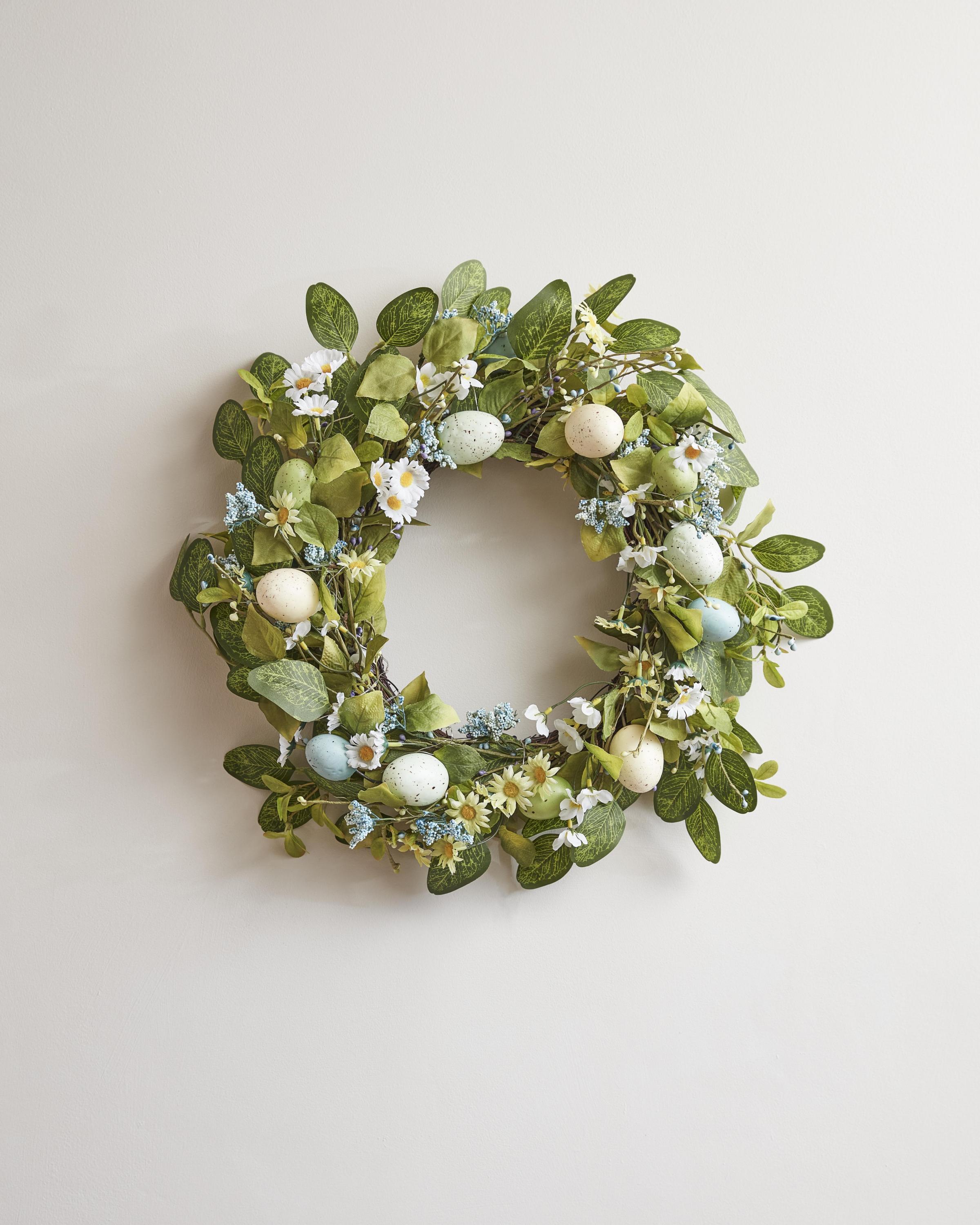 Floral Easter Wreath, 50cm, Lights4Fun