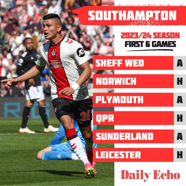 Southampton FC's Championship fixtures 202324 revealed Daily Echo