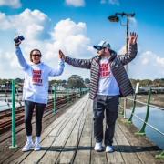 Ashleigh Mutimear-MacMillan, left, and Sonny Wilson take part in the 24-hour Walk the Pier event in 2021. Picture: Mel Port