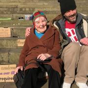 Jill Hiscock on a visit to Liverpool where she met a man protesting on the steps of The World Museum. She would often strike up conversations with all sorts of interesting people.