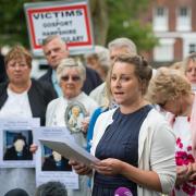 Bridget Reeves (centre), the granddaugher of Elsie Devine who died at Gosport War Memorial