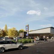 A CGI image of the new Aldi store in Totton