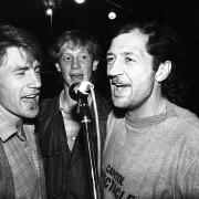 Saints recording their FA Cup song at Fret Music in 1984.