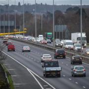 Stock image of M27 motorway.