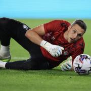 Southampton's Alex McCarthy during the Championship match between Southampton and Leicester at St Mary's Stadium. Photo by Stuart Martin.