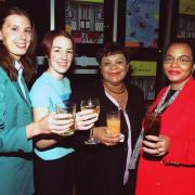Society Diary, Barbados Evening at Radio Cafe. Sam Nicholson, Lisa Murfitt, Terry Vanterpool-Fox and Betty Lewis.