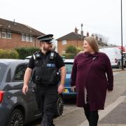 PCC Donna Jones with Southampton's 'Local Bobby' in January 2024