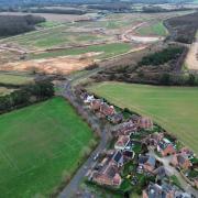 Ground works take place off Knowle Road leading to the village of Knowle (Image: Solent News & Photo Agency)