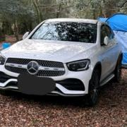 The car was found parked in front of a tent and two chairs