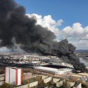 An aerial shot of the smoke above Southampton. Picture: Sam Coleman