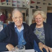 Richard Robinson, a one-hundred-year-old former sailor, at the Royal Lymington Yacht Club