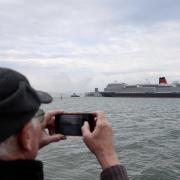 New Cunard cruise ship Queen Anne arrives in Southampton.