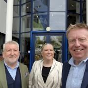 L-R Ray Welsby, Paula Swain and James Hawkeswood