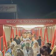 Red Funnel queues after Take That concert.