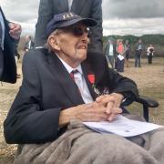D-Day veteran Cecil Newton, 100, attends a memorial service at Lepe following repairs to the beach