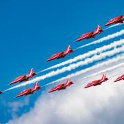 The Red Arrows over Hampshire on June 5