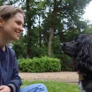 Louisa Scarr with her dog Max, the inspiration behind her latest book