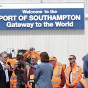 Sir Keir Starmer speaking to ABP workers at the Port of Southampton