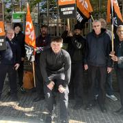 GMB Union workers on strike.
