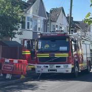 Fire crews in Hill Park Road, Gosport, on June 20.