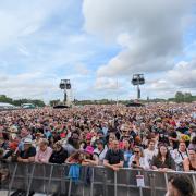 Crowd scene at  the Isle of Wight Festival