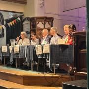 Southampton Test hustings event at St James' by the Park, Shirley. Pictured from left to right Katherine Barbour, Ben Burcombe-Filer, John Edwards, Vicar Dan Clark, Thomas Gravatt and Satvir Kaur