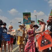 ‘It’s not acceptable’: Campaigners protest against sewage pollution in River Itchen