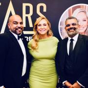 Anish Patel, This Morning presenter Josie Gibson, and Samir Patel at the Stars of Social Care awards ceremony in London