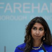 Suella Braverman won in Fareham and Waterlooville - but with a much reduced majority
