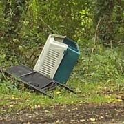 Cat carrier fly-tipped near Romsey