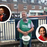 Mike Johnstone in Bitterne, and inset Darren Paffey and Satvir Kaur