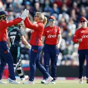 England Women celebrate victory at Utilita Bowl