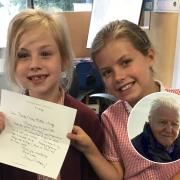 Indigo Taggart (left) and Matilda Lace with inset of Sir David Attenborough