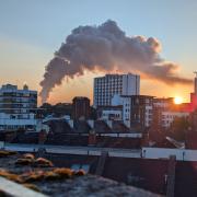 The plume of smoke was seen over the Southampton skyline early on Sunday morning