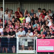 Fans during a 2024/25 pre-season match between Eastleigh and Southampton at Silverlake Stadium