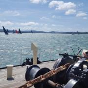 Great viewing from SS Shieldhall for the racing from Cowes