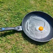 Egg being fried in a pan