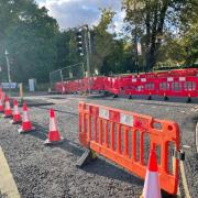 Roadworks on East Park Terrace taking place in 2023 before completion