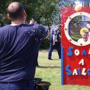 HMS Sultan First Lieutenant, Lt Cdr Neil Parker in soak-a-sailor