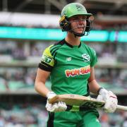 LONDON, ENGLAND - AUGUST 08: Freya Kemp of Southern Brave looks on during The Hundred match between Oval Invincibles Women and Southern Brave Women at The Kia Oval on August 08, 2024 in London, England.  (Photo by Nathan Stirk - ECB/ECB via Getty Images)