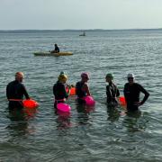 Lorna Ball and five other swimmers taking part in the charity swim