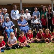 The Mayor of Fareham with residents and children at Ancasta Grove