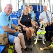 Simon Lindfield with Rishka, Shona Lawson, Rob George from Bluestar, Penny Allen with Billy, and Dougie