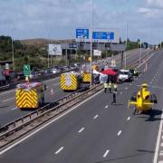 A man has died in a crash on the A27, affecting traffic on the M27 to Portsmouth