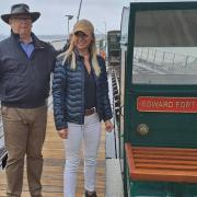 HPHA chairman Anthony Smith and Jo Shields at the naming ceremony on Hythe Pier