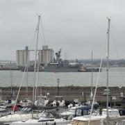 JS Shimakaze sailing past Hythe