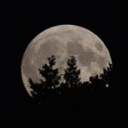 The moon on Tuesday night coming up over Southampton