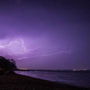 A lightning strike over Southampton